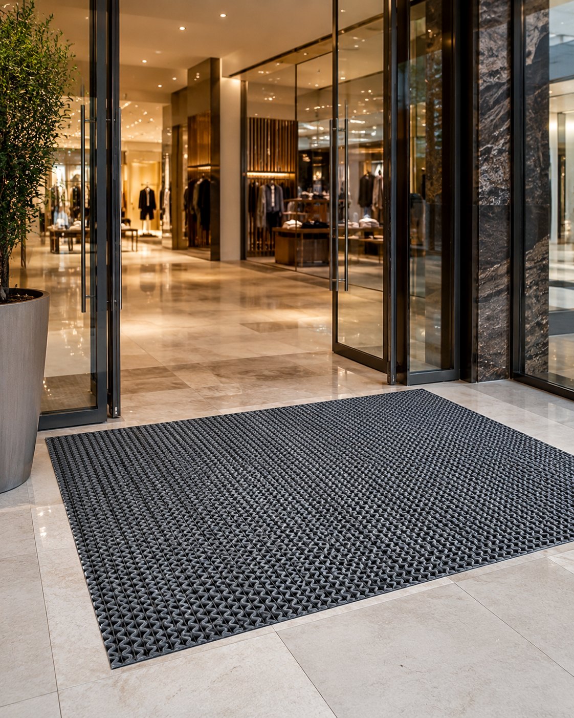 Zig-Zag Mat at a retail entrance - Delta Solutions